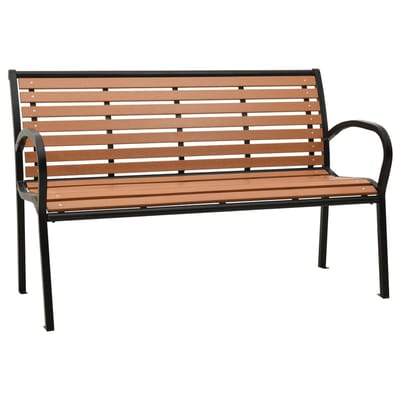 vidaXL - Tuinbank - 116 - cm - staal - en - HKC - zwart - en - bruin