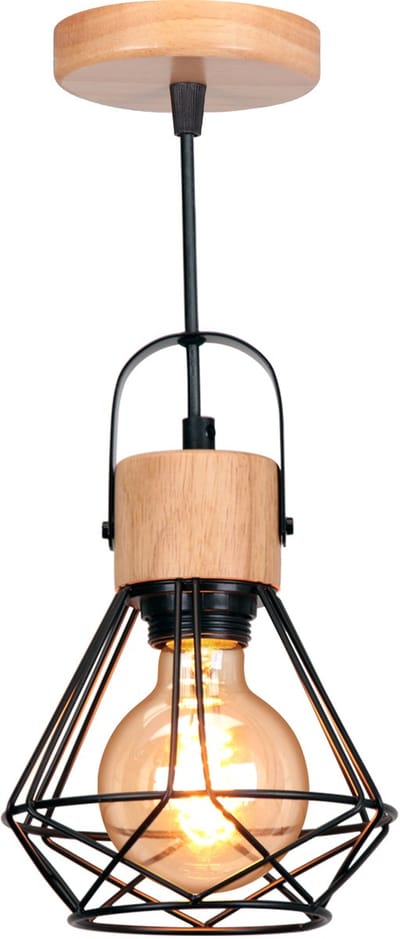 Hanglampen Industrieel Slaapkamer Plafondlamp E27 Hanglamp voor Binnen Woonkamer Zwart