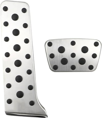 Pedaalhoezen Auto - Antislip Pedalen - Veilig Rijden - Roestvrij Staal - 25x10x5 cm - Zilver