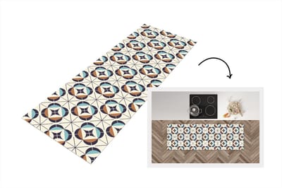 Keukenloper - Loper keuken - Retro - Design - Geometrie - 150x50 cm - Keukenloper vinyl