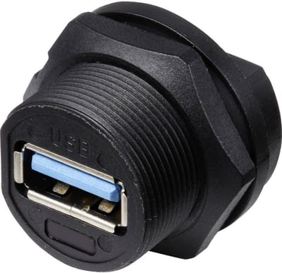 TRU COMPONENTS TC-E13T-FU3-PPF TC-13543576 USB 3.0-bus voor montage aan de achterkant op printplaten IP67 (met schroefd