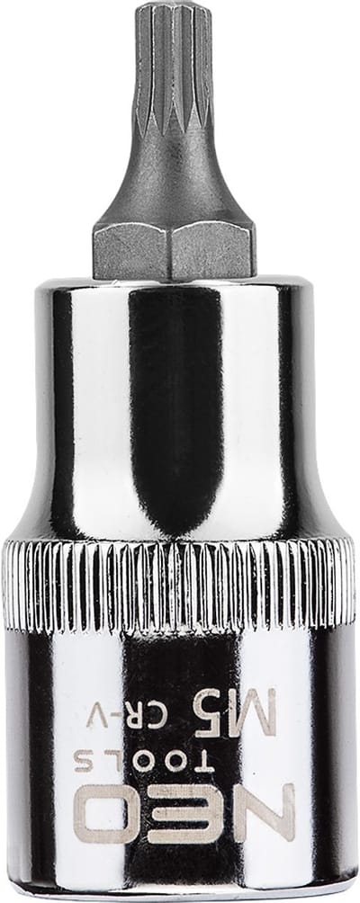 NEO Serie - Spline Eindstuk - 1/2" - M5 x 55 mm - Staal Chroom-Vanadium