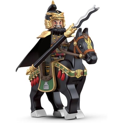 Moed van de Drie Koninkrijken Soldaten Zhang Fei met Oorlogspaard wapen baksteen Mini actiefiguur Bouwstenen kind Speelgoed Cadeaus black
