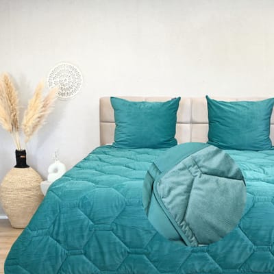 HappyBed Dekbed zonder overtrek 140x200 - Wasbaar Dekbed - Bedrukt dekbed zonder hoes - Hoesloos Dekbed - Eenpersoonsdekbed - Emerald Green