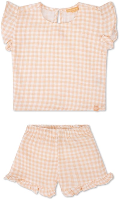 Swim Essentials - strandshirt - 1-6 Jaar - Blokjesprint - muslin/terry