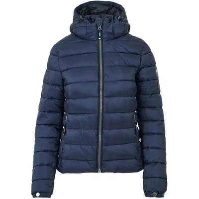 Superdry - Kort pufferjack met capuchon met imitatiebont - Dames - Gewatteerde jassen