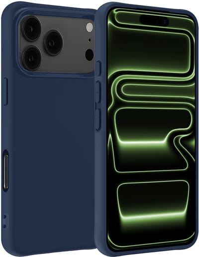 Hoesje Geschikt voor iPhone 17 Pro / 18 Pro - Sterk & Shockproof - Hoes Cover - Siliconen Case - Donkerblauw