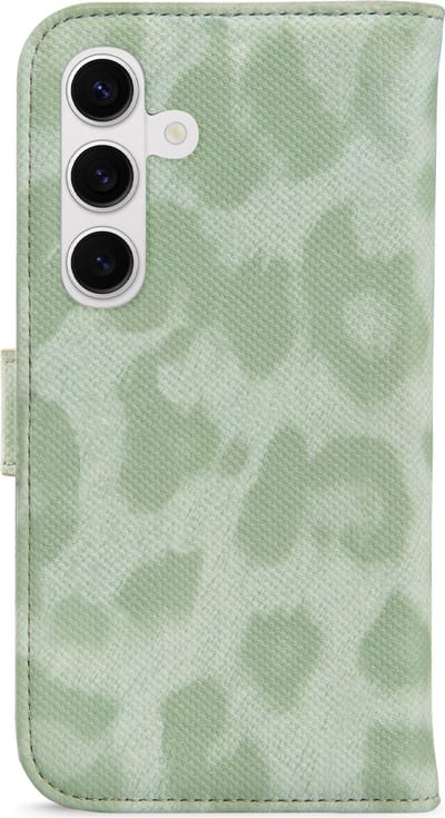 My Style Telefoonhoesje geschikt voor Samsung Galaxy S24 Plus Hoesje | My Style Flex Wallet Bookcase Portemonnee | Pasjeshouder voor 3 Pasjes | Telefoonhoesje voor Pinpas / OV Kaart / Rijbewijs - Green Leopard | Groen