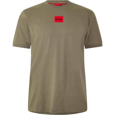Hugo Diragolino T-shirt voor heren met logo op de borst (Medium Grijs)