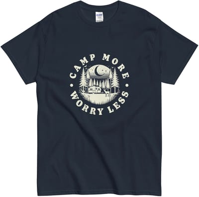 Leuk Camp Life Shirt - Relax en Unwing - Camp More Worry Less - Dames Heren - Blauw - S