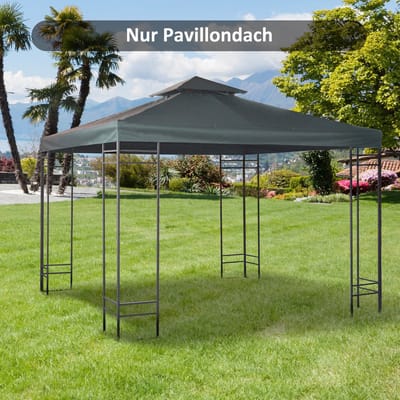 MODFU - Reserve Dak Voor Tuinpaviljoen - Dubbel Dak - Waterafstotend - Polyester - Grijs - 3 x 3 m