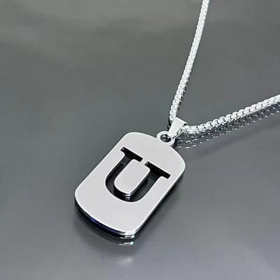 Livano Ketting - Heren - Staal - Nep zilver - Met Hanger - U