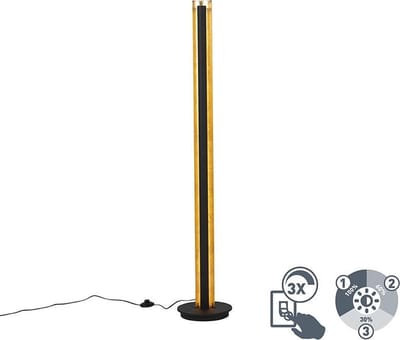 TRIO TEXEL - Vloerlamp - Zwart - incl. 1x SMD 15 W - Voetschakelaar