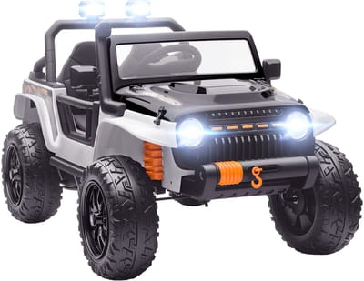 Aiyaplay Kids Ride On Off-road Toy Truck-Metaal, Kunststof-123,5L x 70,3B x 71,3H cm-Wit