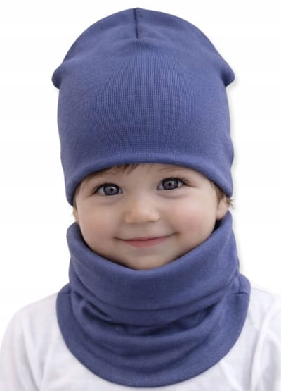 Dartomik - Set Babymuts en Sjaal - 0+ Maanden - Oeko-Tex Gecertificeerd - Twee Laags - Jeanskleur