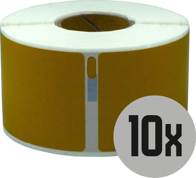 DULA Dymo Compatible labels - Goud - 99012 - S0722400 - Adresetiketten - 10 rollen - 36 x 89 mm - 260 labels per rol