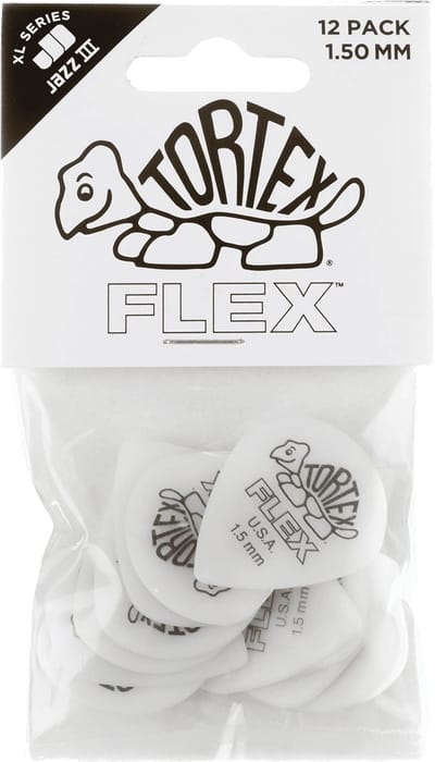 Jim Dunlop Tortex Flex - Plectrums - Jazz III XL - 1,35 mm - Player's Pack