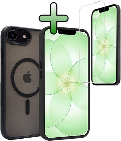 Hoesje Met Screenprotector - Geschikt voor Apple iPhone 17e - Magsafe Compatible - Sterk & Shockproof - Back Cover - Shock Proof Case - Telefoon Hoes - Zwart