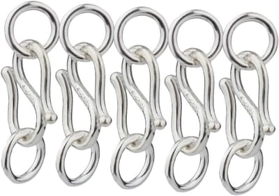 5-delige Set Zilveren S-Haken Sluitingen voor Kettingen en Armbanden