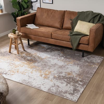 Fraai Modern vloerkleed - Sarge Taupe/Geel - 80x150cm