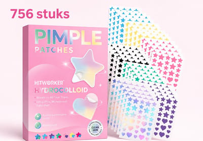 Hitworker - Acne pleisters Hypoallergeen - 756 stuks - met Hydrocolloïd - Waterproof - ultradun- voor alle huidtypen