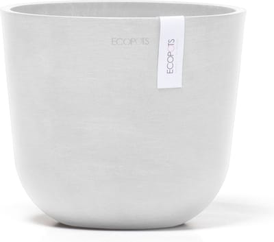 Ecopots Oslo Mini 19 - Pure White - Ø19 x H16,5 cm - Ronde witte bloempot