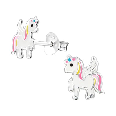 WeLoveSilver - kinderoorbellen zilver 925 - eenhoorn oorstekers