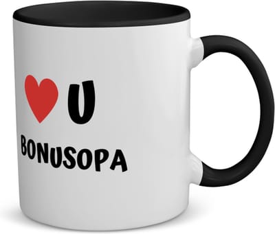 Akyol - love u bonusopa koffiemok - theemok - zwart - Opa - de liefste opa - verjaardag - cadeautje voor opa - opa artikelen - kado - geschenk - 350 ML inhoud