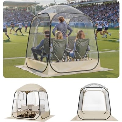 VEVOR Transparante Tent, 160x160x182 cm, Pop-up Tent voor 2-4 Personen, Sporttent met Grondmat & Dakzeil, Bubble Tent voor Buiten, Campingtent voor Evenementen, Vissen, Feesten