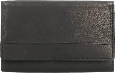 Leather Design Overslag Portemonnee Zwart