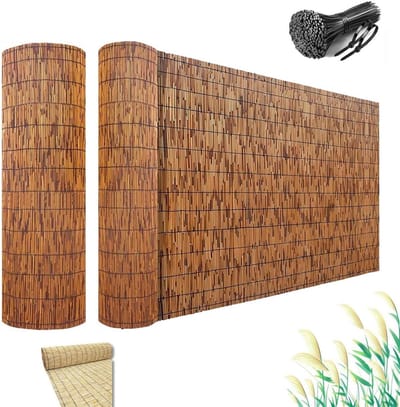 Bamboe hekwerk - Natuurlijke schutting - Privacy verbeteren - 70% schaduwdekking - 105 x 240 cm - Natuurlijk