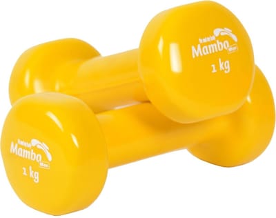 Oefengewichtjes - vinyl gecoat : 1,0 kg - geel (per 2 stuks)