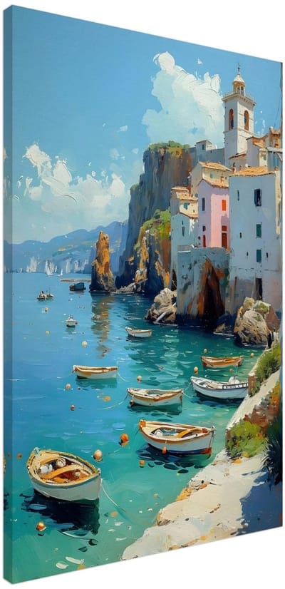 Canvas Schilderij - Harbour breeze 60x90 cm - Landschappen Wanddecoratie Woonkamer & Slaapkamer