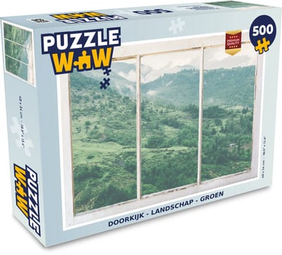 Puzzel Doorkijk - Landschap - Groen - Legpuzzel - Puzzel 500 stukjes