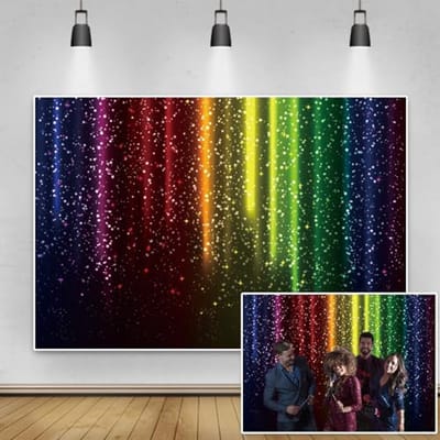 Kleurvolle Glitter Achtergrond Fotografie - Neon Disco Party Decor voor Verjaardagsfeesten en Foto Booth Props