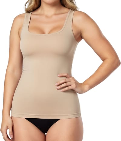 Corrigerende Shapewear Top Dames - Mouwloos - Beige - Maat S - Naadloos - Corrigerende Body - Onzichtbaar Topje - Corrigerend Ondergoed Dames - Shapewear Topje - Tanktop Dames - Damestop