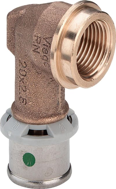 Viega Sanfix Fosta Sanfix P-overgangsbocht 90 graden, d 16mm, Rp 1/2 roodkoper model 2114.11, 303808