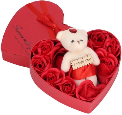 Dailygoods- Zeepbloemdecoratie Hartvormig - Kunstbloem Rozen - Langdurig - Romantische Decoratie - Perfect voor Cadeau - Allergievriendelijk