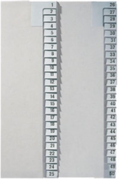 LEITZ kraftpapier-tabbladen, cijfers, A4 overbreed, 26-50