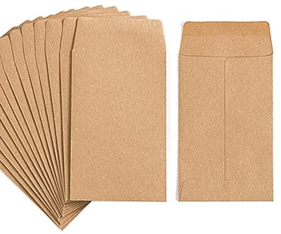 Kraft Kleine Muntenenveloppen Zelfklevende Enveloppen voor Tuin, Kantoor of Bruiloft Cadeaus