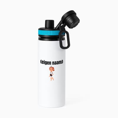 Hacebo® - dokter vrouw met eigen naam waterfles met draaidop blauw - Dokter - iemand die dokter is - cadeau - verjaardag - kado - ziekenhuis - water fles - 850ML