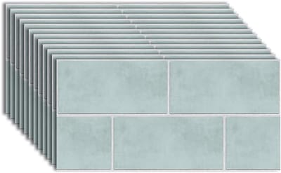 VHV - Tegelstickers - Tegelstickers keuken - Tegelstickers badkamer - Muurstickers - Waterdicht - Zelfklevend - Vintage - Set van 20 - 30 x 15 cm - Blauw