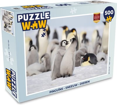 Puzzel Pinguïns - Sneeuw - Dieren - Legpuzzel - Puzzel 500 stukjes