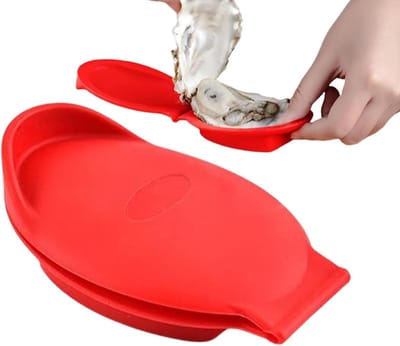 Oestertang - Schelpdieropener - Zeevruchtengereedschap voor keuken, camping, picknick - Geschikt voor het openen van oesters, mosselen, oestergereedschap - Oesteropener - 1 stuk - rood