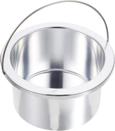Wax Smeltkom - Harsverwarmer Pot - Ontharen Thuis - Anti-aanbak Coating - 12.5 cm Diameter - Zilver