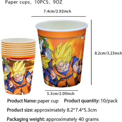 Dragon Ball Gelukkige Verjaardag Decoratieset Tafelkleed Bord Servet Beker Taartdecor Feestmuts Babyborrel Dragon Ball Feestartikelen