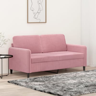 vidaXL - Tweezitsbank - 140 - cm - fluweel - roze