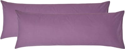Homescapes Kussensloop 50x140 cm voor Lichaamskussen Set van 2 – Paars – 100% Egyptisch Perkal Katoen – 200 TC