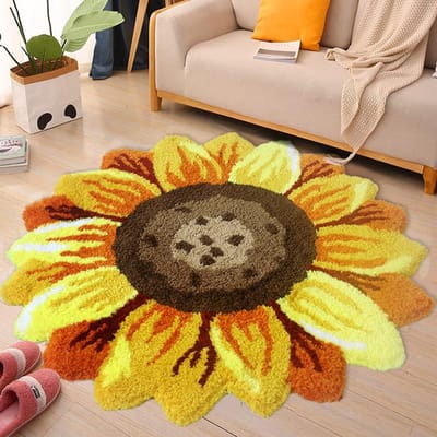 Antislip vloermat zonnebloem print deurmat voor entree vloermat deurmat tapijt keukenmat woondecoratie 70*70cm geel