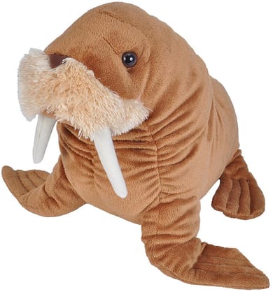 Wild Republic knuffel Walrus - pluche - bruin - 30 cm - zeedieren - knuffeldier